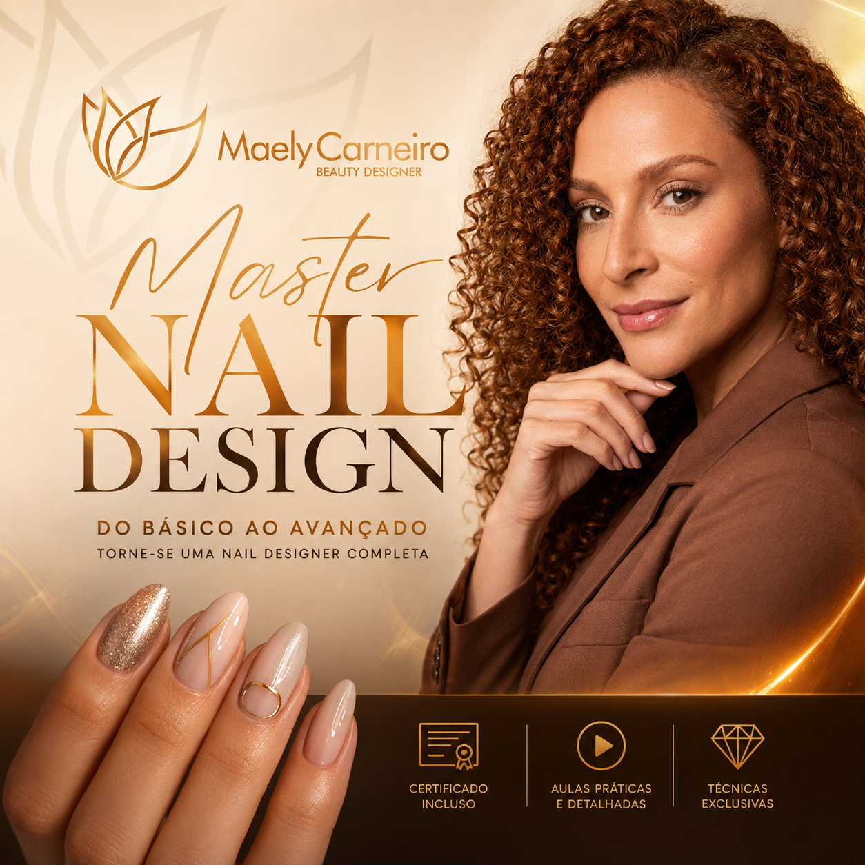 Capa do curso Master Nail Design com Maely Carneiro